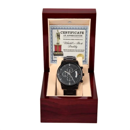 Dad-World_s Best Daddy-Metal Chronograph Watch