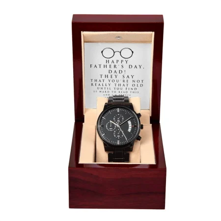 Dad-Hard To Read-Metal Chronograph Watch