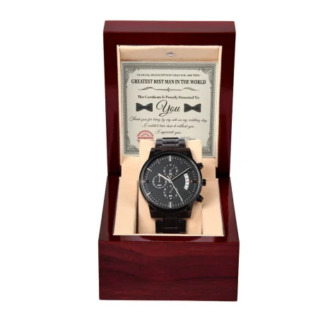 Best Man-Official Recognition-Metal Chronograph Watch