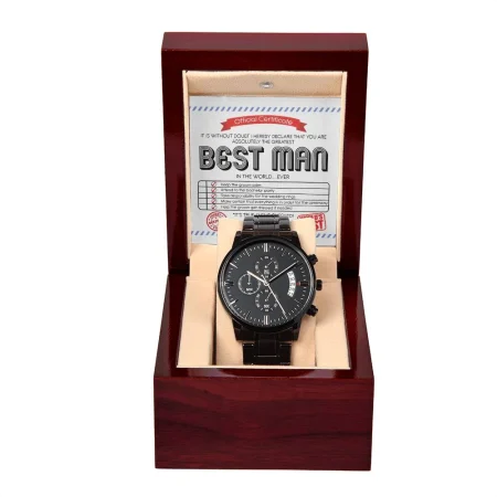 Best Man-Official Certificate-Metal Chronograph Watch